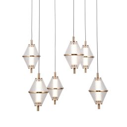 Italux Fuente lampa wisząca 6x30 W złota PND-34395-6-HBR