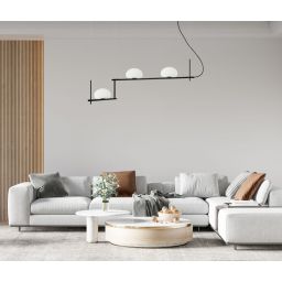 Italux Kernio lampa wisząca 3x25 W czarna PND-357783-BK+W