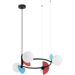 Italux Nauti lampa wisząca 4x25 W różowa-niebieska-pomarańczowa PND-37482-4R-MLTI