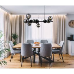 Italux Frontera lampa wisząca 10x5 W czarna PND-40423-10