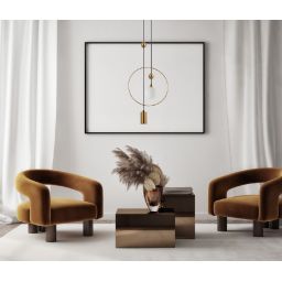 Italux Trosti lampa wisząca 2x60 W złota PND-428892-BRO