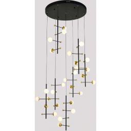 Italux Helmond lampa wisząca 1x89 W czarna PND-43883-28