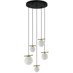 Italux Merseta lampa wisząca 5x65 W złota PND-463325A-BRO+W