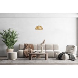 Italux Ainale lampa wisząca 1x7 W bursztynowa PND-54637-1-BK-YLL