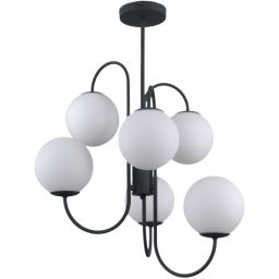 Italux Gela lampa wisząca 6x5 W biała-czarna PND-5500-6-BK