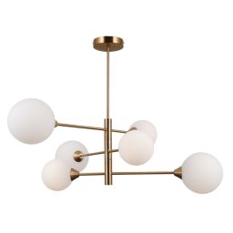 Italux Evora lampa podsufitowa 6x5 W mosiądz PND-55342-6-HB