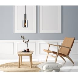 Italux Sardo lampa wisząca 1x40 W nikiel PND-5581-1-SC+SG