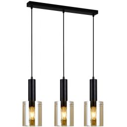 Italux Sardo lampa wisząca 1x40 W czarna-bursztynowa PND-5581-3-BK+AMB