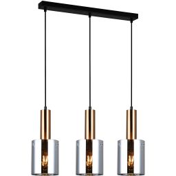 Italux Sardo lampa wisząca 3x40 W mosiądz-przydymiona PND-5581-3-BRO+SG