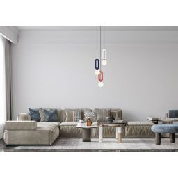 Italux Masso lampa wisząca 3x25 W czarna/niebieska/szary PND-59839-3-MLTI