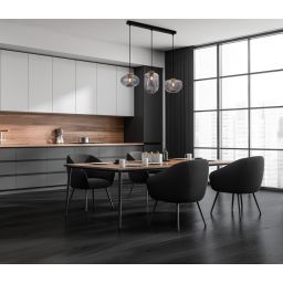 Italux Hatella lampa wisząca 3x40 W czarna-przydymiona-miedź PND-112038-3-BRO+SG