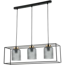 Italux Sinella lampa wisząca 3x40 W czarna-szary przydymiony PND-23231-3-BK+SG