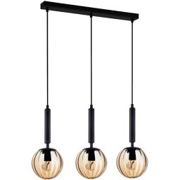 Italux Ravena lampa wisząca 3x10 W bursztynowa PND-2324-3L BK+AMB