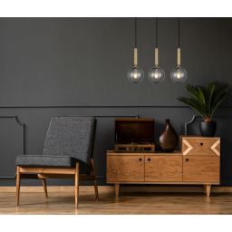 Italux Ravena lampa wisząca 3x5 W przydymiona PND-2324-3L BRO+SG