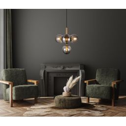 Italux Ravena lampa wisząca 4x5 W przydymiona PND-2324-4B BRO+SG