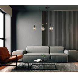 Italux Valpena lampa wisząca 3x78 W czarny mat/brąz antyczny/koniak PND-48882-3