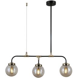Italux Valpena lampa wisząca 3x78 W czarny mat/brąz antyczny/koniak PND-48882-3