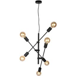 Italux Ferreia lampa wisząca 6x40 W czarna PND-5986-6-BL