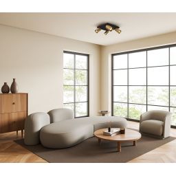 Italux Nesto lampa podsufitowa 4x10 W mosiądz SPL-23436-4S-BK-BRSS