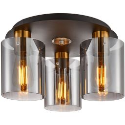 Italux Sardo lampa podsufitowa 3x40 W mosiądz-szara SPL-5581-3SC-BRO-SG