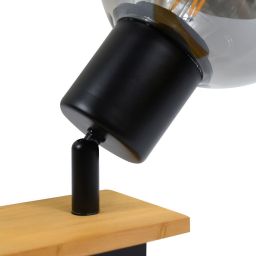 Italux Barel lampa podsufitowa 3x25 W czarna-drewno SPL-67535-3-BK-WO