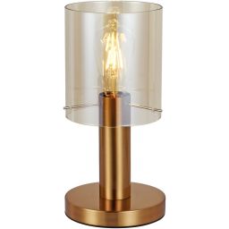 Italux Sardo lampa stołowa 1x40 W mosiądz-bursztynowa TB-5581-1-BRO+AMB