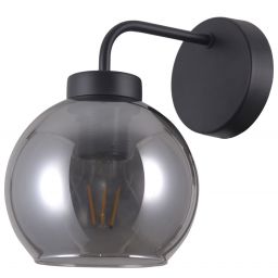 Italux Poggi kinkiet 1x40 W czarny-przydymiony WL-28028-1