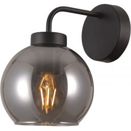 Italux Poggi kinkiet 1x40 W czarny-przydymiony WL-28028-1