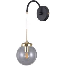 Italux Domenico kinkiet 1x5 W czarny mat/przezroczysty/złoty WL-43232-1