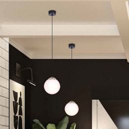 Kaja Isla lampa wisząca 1x40 W biała-czarna-patyna K-4911