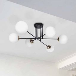 Kaja Isla lampa podsufitowa 6x40 W biała-czarna-patyna K-4915