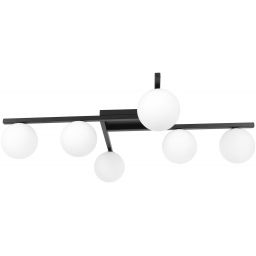 Kaja Korfu lampa podsufitowa 6x10 W biała-czarna K-5461