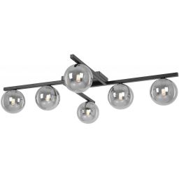 Kaja Paxi lampa podsufitowa 6x10 W czarna-grafitowa K-5466