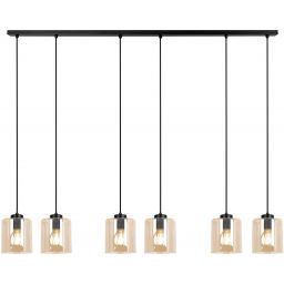 Kaja Soro lampa wisząca 6x15 W czarna-bursztynowa K-5572