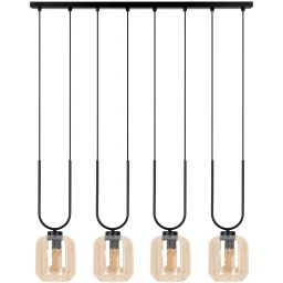 Kaja Coni lampa wisząca 4x15 W czarna-bursztynowa K-5582