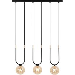 Kaja Goldi lampa wisząca 3x10 W czarna-złota-bursztynowa K-5596