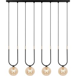 Kaja Goldi lampa wisząca 4x10 W czarna-złota-bursztynowa K-5597