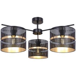 Kaja Malavi lampa podsufitowa 3x15 W czarna-złota K-5502