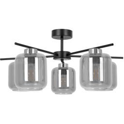 Kaja Piega lampa podsufitowa 5x15 W czarna-srebrna-grafitowa K-5517