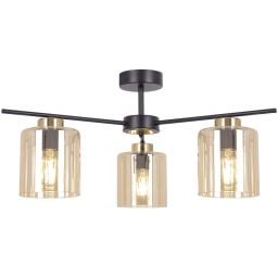 Kaja Aurelia lampa podsufitowa 3x15 W czarna-złota-bursztynowa K-5521