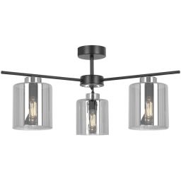 Kaja Luna lampa podsufitowa 3x15 W czarna-srebrna-grafitowa K-5526