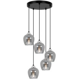Kaja Nira lampa wisząca 5x15 W czarna-chrom K-5612