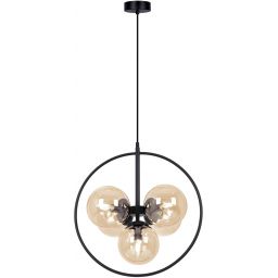Kaja Piro lampa wisząca 5x10 W czarna-bursztynowa K-5369