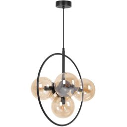 Kaja Piro lampa wisząca 5x10 W czarna-bursztynowa K-5369