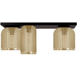 Kaja Capri lampa podsufitowa 3x15 W czarna-bursztynowa K-5626