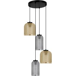 Kaja Inga lampa wisząca 4x15 W czarna-bursztynowa-grafitowa K-5637