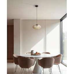 Kaja Drop lampa wisząca 1x15 W czarna-bursztynowa K-5673