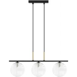 Kaja Aura lampa wisząca 3x10 W czarna-przezroczysta K-5682