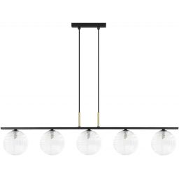 Kaja Aura lampa wisząca 5x10 W czarna-przezroczysta K-5683