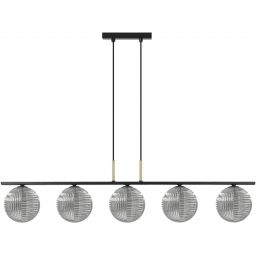 Kaja Fado lampa wisząca 5x10 W czarna-złota-grafitowa K-5693